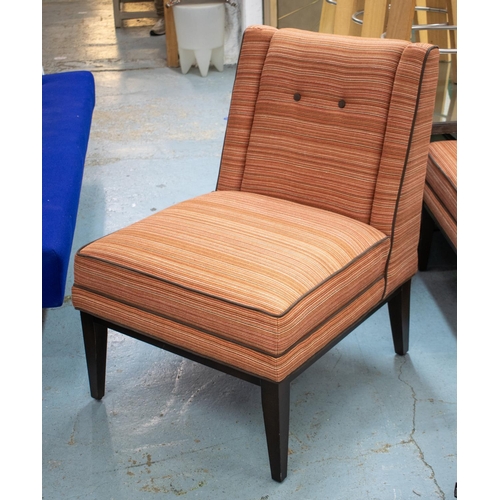 221 - HOLLAND & SHERRY WOOL UPHOLSTERED LOUNGE CHAIRS, a pair, 60cm W approx.