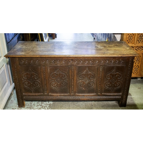 283 - COFFER, 71cm H x 149cm W x 59cm D, Charles II oak.