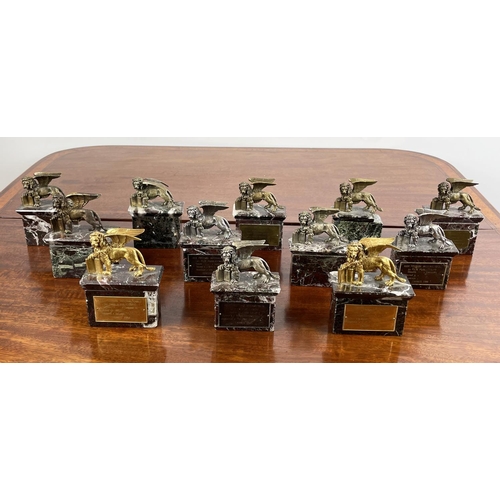 3 - CANNES FILM FESTIVAL TROPHY AWARDS, twelve various dating from the 1970s/80s bronze, silver-gilt and... 