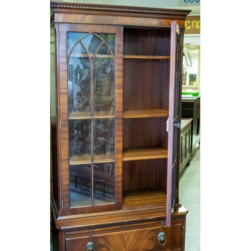 469 - BOOKCASE, 176cm H x 76cm W x 40cm D, Georgian style mahogany with adjustable shelves, slide and thre... 