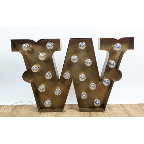 528 - LIGHT UP LETTER WALL RELIEF, 101cm x 64.5cm x 10cm.