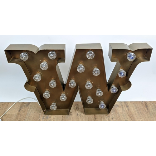 528 - LIGHT UP LETTER WALL RELIEF, 101cm x 64.5cm x 10cm.