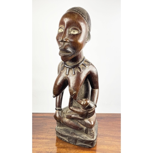 7 - PEMBA YOMBE MATERNITY FIGURE (Congo), 62cm H.