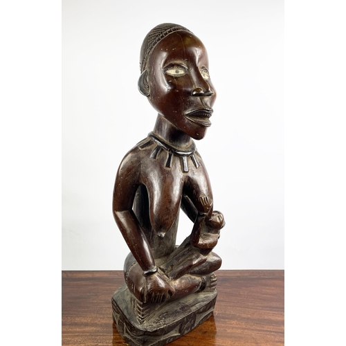 7 - PEMBA YOMBE MATERNITY FIGURE (Congo), 62cm H.