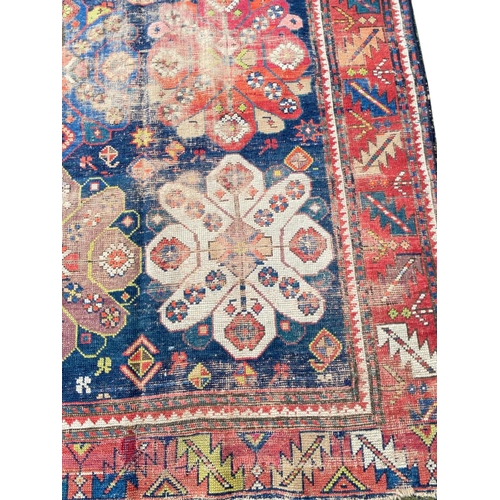 92 - ANTIQUE CAUCASIAN RUNNER, 270cm x 110cm.