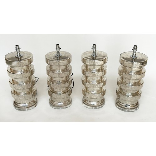 134 - TABLE LAMPS, a set of four, Venetian silvered glass, 56cm H. (4)