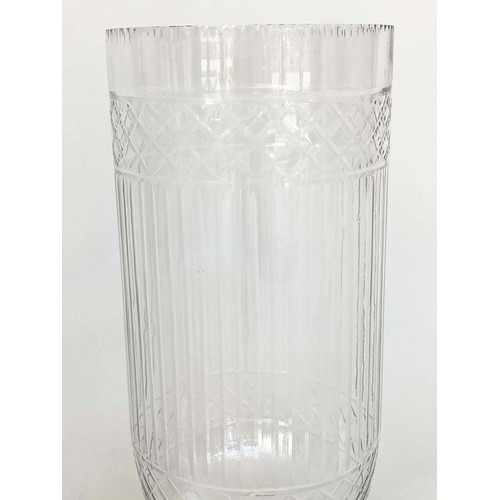 522 - STORM LANTERNS, Regency style, cut glass, 40cm H x 15cm diam. (2)