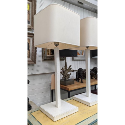 488 - RUGIANO TABLE LAMPS, a pair, faux crocodile finish, each 77cm tall, including shades. (2)