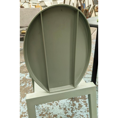 505 - TOG JOA SEKOYA CHAIRS BY PHILIPPE STARCK, a set of two, one grey, one light green, 40cm H W x 8cm H.... 