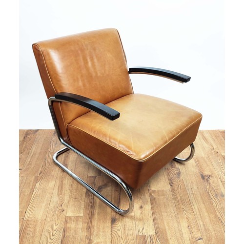 225 - THONET S411 CANTILEVER ARMCHAIR, 63cm W approx.