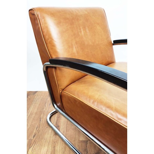 225 - THONET S411 CANTILEVER ARMCHAIR, 63cm W approx.