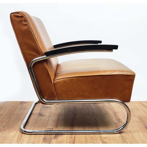 225 - THONET S411 CANTILEVER ARMCHAIR, 63cm W approx.