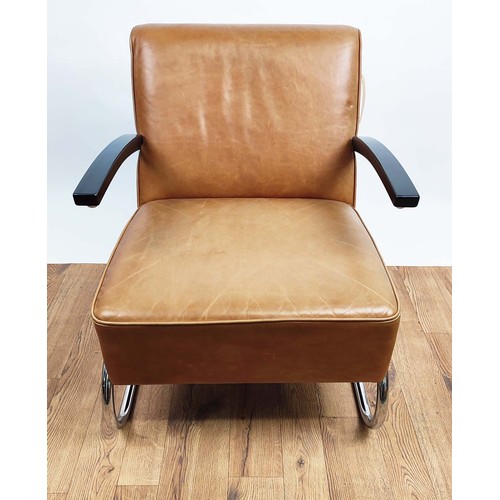 225 - THONET S411 CANTILEVER ARMCHAIR, 63cm W approx.