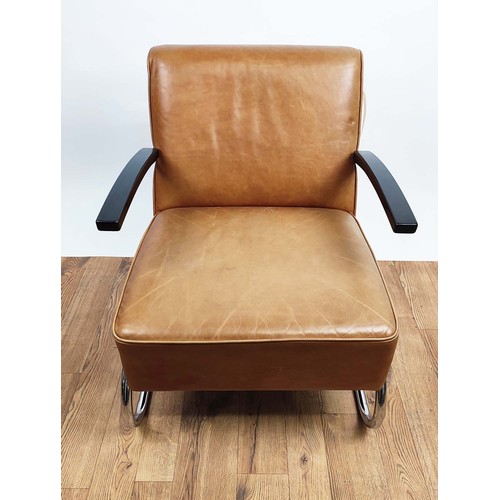 225 - THONET S411 CANTILEVER ARMCHAIR, 63cm W approx.