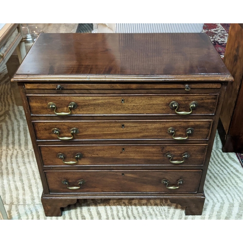 148 - CHEST, 42cm D 76cm W x 80cm H, 19th century George III style mahogany, with a brushing slide, four d... 