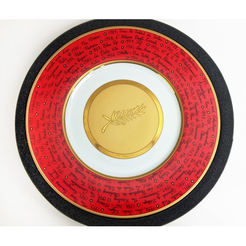 2 - PHILIPPE DESHOULIERES LIMOGES LTD EDTION 50TH ANNIVERSARY PLATE, no 3992/4000 in reel can, in can 37... 