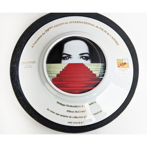 2 - PHILIPPE DESHOULIERES LIMOGES LTD EDTION 50TH ANNIVERSARY PLATE, no 3992/4000 in reel can, in can 37... 