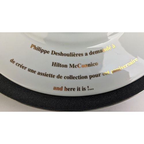 2 - PHILIPPE DESHOULIERES LIMOGES LTD EDTION 50TH ANNIVERSARY PLATE, no 3992/4000 in reel can, in can 37... 