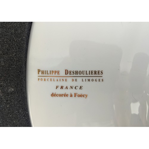 2 - PHILIPPE DESHOULIERES LIMOGES LTD EDTION 50TH ANNIVERSARY PLATE, no 3992/4000 in reel can, in can 37... 