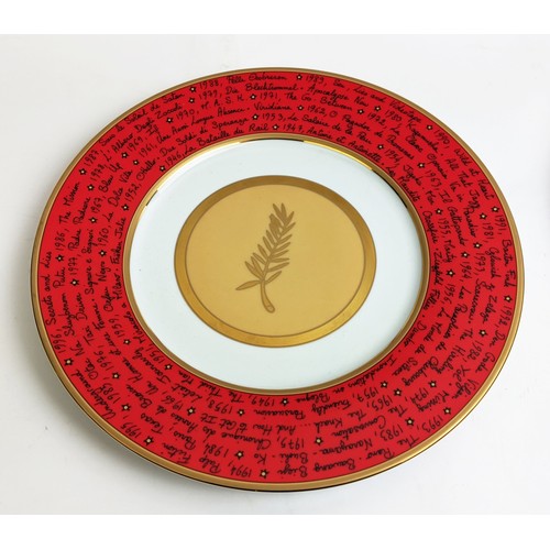 2 - PHILIPPE DESHOULIERES LIMOGES LTD EDTION 50TH ANNIVERSARY PLATE, no 3992/4000 in reel can, in can 37... 