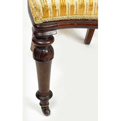 184 - DINING CHAIRS, a set of six, Victorian mahogany balloon backs with ornate interlaced carved and pier... 