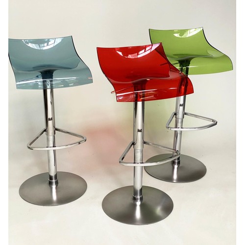 370 - LIGNE ROSET PAM STOOLS, a set of three, by Claudio Dondoli & Marco Pocci, 91cm H x 40cm. (3)