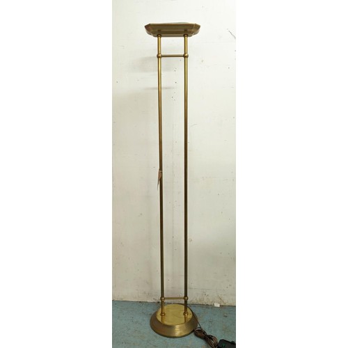 325 - UPLIGHTER FLOOR LAMP, French Art Deco style, gilt metal, 180cm H.