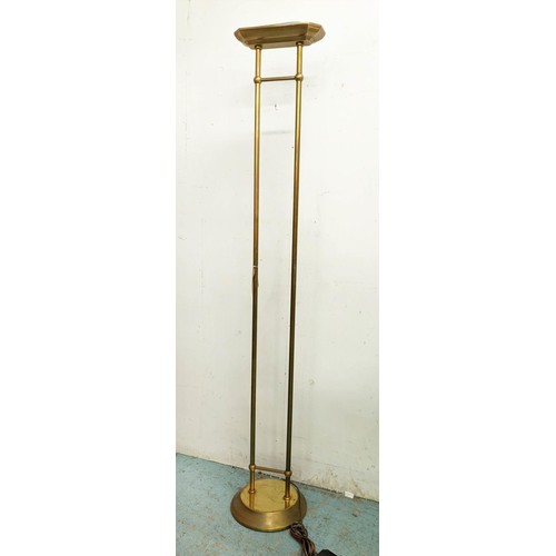 325 - UPLIGHTER FLOOR LAMP, French Art Deco style, gilt metal, 180cm H.