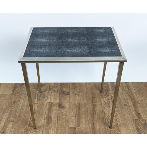 333 - SIDE TABLE, by Forwood Design, faux shagreen top, silver-tone metal frame, 60cm high, 60cm wide, 45c... 