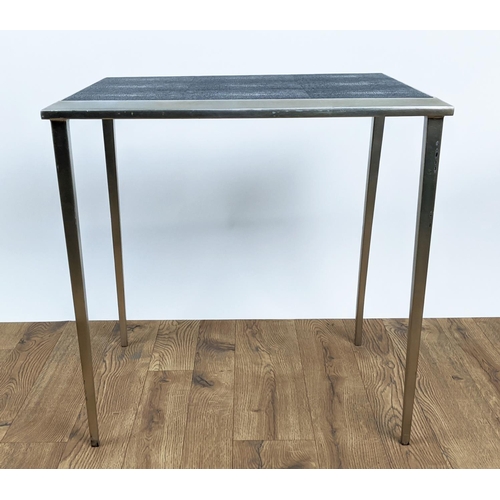 333 - SIDE TABLE, by Forwood Design, faux shagreen top, silver-tone metal frame, 60cm high, 60cm wide, 45c... 