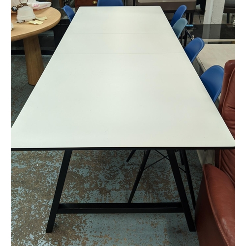 336 - ANDERSENT T1 DINING TABLE, by Bykato, extendable with leaf, 95cm x 270cm L fully extended.