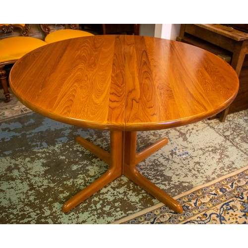 315 - SKOVBY DINING TABLE, Danish teak with two extra leaves, 73cm H x 111cm D, 211cm extended, each leaf ... 