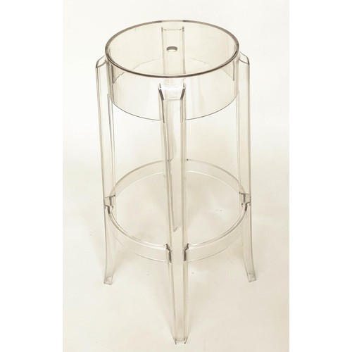 319 - KARTELL CHARLES GHOST STOOLS, a pair, 72cm H, by Philippe Starck. (2)