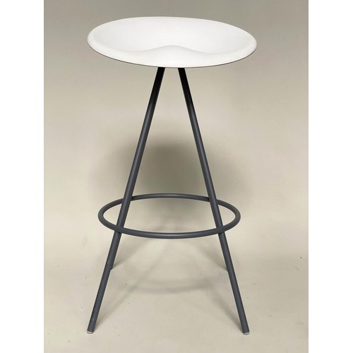 320 - ALLERMUIR JOJO STOOLS, a pair, raised on black tubular frames, 87cm H. (2)