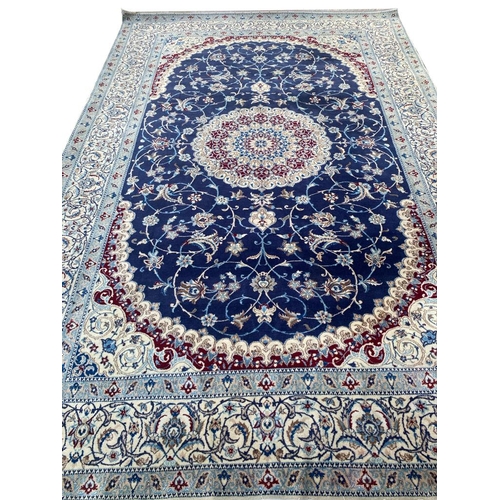 96 - FINE PART SILK PERSIAN ISPHAHAN DESIGN CARPET, 260cm x 180cm.