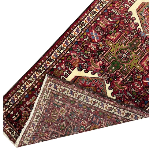 102 - PERSIAN KARAJA LONG RUNNER, 337cm x 85cm.