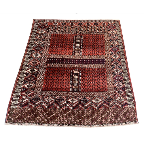 103 - TEKKE ENSI RUG, 154cm x 140cm.