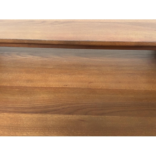 295 - BAILEY DESK, teak with two frieze drawers and tapering splay supports, 110cm x 50cm x 87cm H.