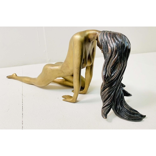 348 - UNTITLED NUDE FEMALE, bronze, 18cm x 55cm x 12cm