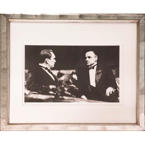 388 - TROWBRIDGE GALLERY PRINT, the Godfather and Tom Hagen, framed and glazed, 82cm x 72cm.