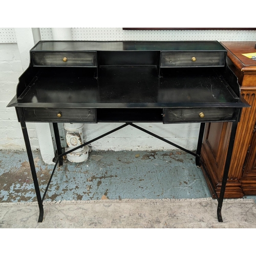 389 - DESK, metal construction, with four drawers, 114cm x 60cm x 98cm.