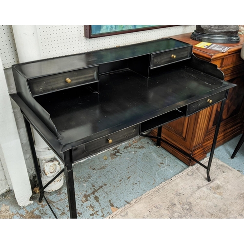 389 - DESK, metal construction, with four drawers, 114cm x 60cm x 98cm.