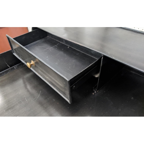 389 - DESK, metal construction, with four drawers, 114cm x 60cm x 98cm.