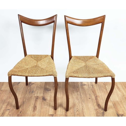 391 - ATTRIBUTED CONRAN MANILA CHAIRS, a set of six, by Val Padilla, 86cm H. (6)