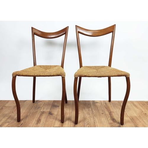 391 - ATTRIBUTED CONRAN MANILA CHAIRS, a set of six, by Val Padilla, 86cm H. (6)