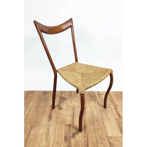 391 - ATTRIBUTED CONRAN MANILA CHAIRS, a set of six, by Val Padilla, 86cm H. (6)