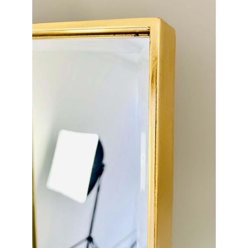 403 - DRESSING MIRRORS, a pair, free standing, gilt frames, 152cm high, 30cm wide. (2)