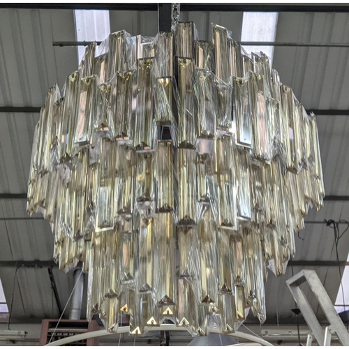 428 - CHANDELIER, 70cm high approx., 1970's Italian style design.