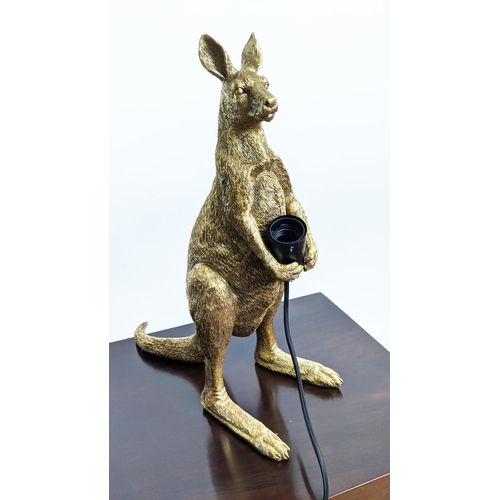 430 - KANGAROO TABLE LAMPS, 47cm high, a pair, gilt resin. (2)