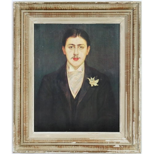 70 - AFTER PORTRAIT OF MARCEL PROUST, quadrichrome, French vintage Montparnasse frame.